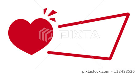 Red heart with geometric outline and dynamic lines Red heart with geometric outline and dynamic lines 132458526