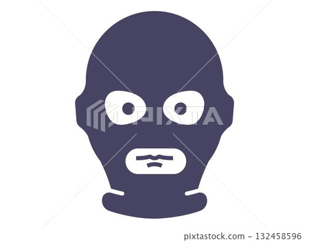 Black balaclava head cover icon. 132458596