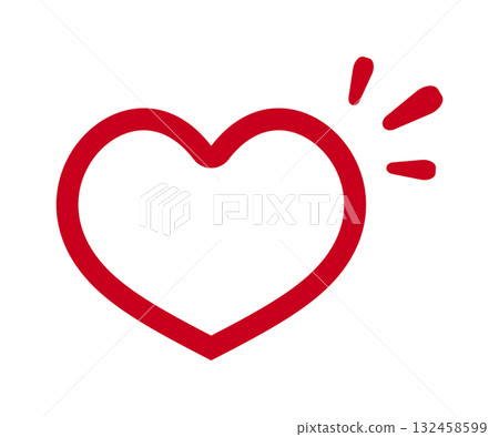 Red heart with exclamation marks symbol expressing excitement and love 132458599
