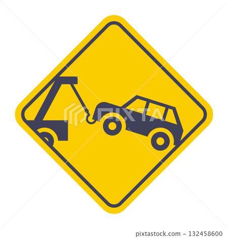 Towing service outline as vector graphic. 132458600