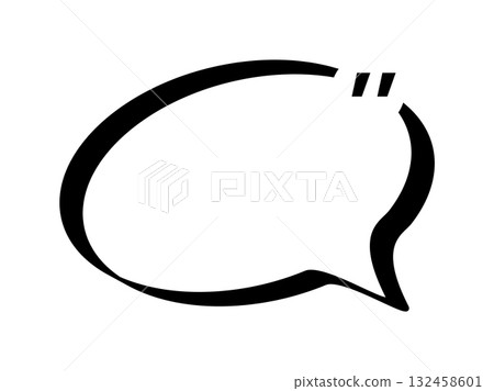 Black quotation mark symbol on white background 132458601