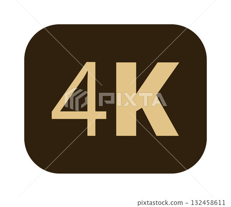 4k display icon in bold brown and beige colors 132458611