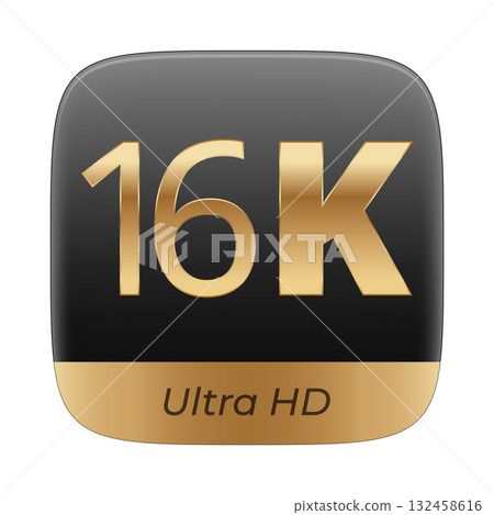 16k ultra hd icon in sleek gold and black design 16k ultra hd icon in sleek gold and black design 132458616