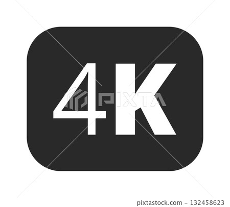 4k icon on black background signifying ultra high definition technology 4k icon on black background signifying ultra high definition technology 132458623