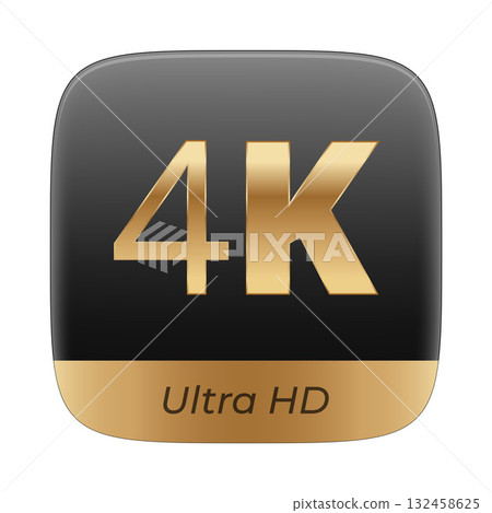 4k ultra hd icon with gold and black design for high resolution 132458625