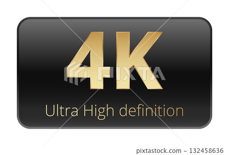 4k ultra high definition display logo in gold on black background 132458636