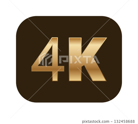 4k gold text on black rectangular background for high-resolution display 132458688