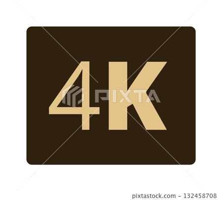 4k resolution symbol on black background displaying high definition 132458708