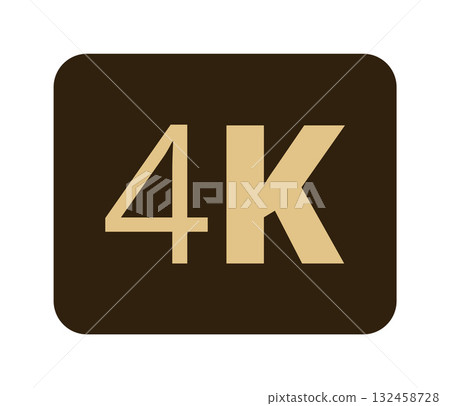 4k resolution display icon in brown and gold color scheme 132458728