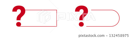 Red question mark symbols with square and rounded borders Red question mark symbols with square and rounded borders 132458975