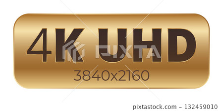 4k uhd resolution symbol with 3840x2160 dimensions 132459010