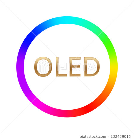 Colorful oled display technology icon with vibrant circular spectrum 132459015