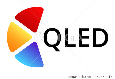 Qled logo with vibrant red, orange, and blue segments Qled logo with vibrant red, orange, and blue segments 132459017