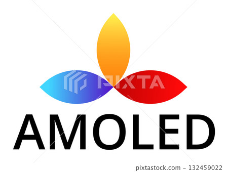Amoled logo with vibrant leaf design in gradient colors Amoled logo with vibrant leaf design in gradient colors 132459022