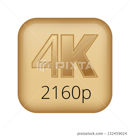 4k 2160p ultra high definition icon with golden button design 4k 2160p ultra high definition icon with golden button design 132459024