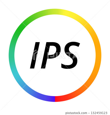 Ips color wheel logo with gradient circle and bold lettering 132459123