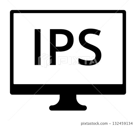 Computer screen displaying ips technology in bold letters 132459134