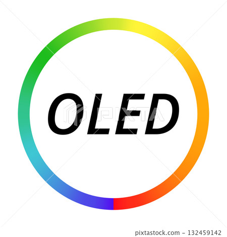 Oled technology display concept with colorful circle design 132459142