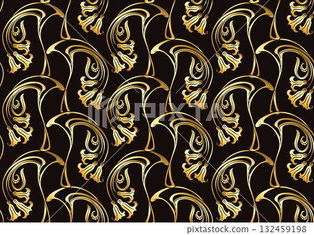 Decorative flowers and leaves in art nouveau style Decorative flowers and leaves in art nouveau style 132459198