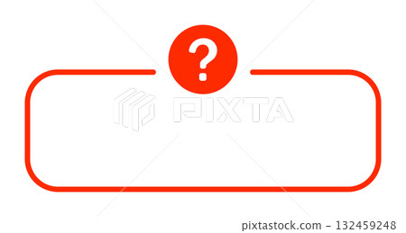 Red question mark with decorative frame design 132459248