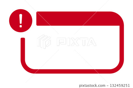 Red alert icon with exclamation mark on white background Red alert icon with exclamation mark on white background 132459251