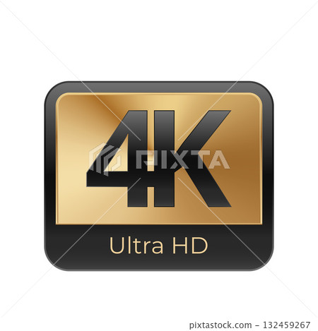 4k ultra hd icon: high-resolution display technology symbol 132459267