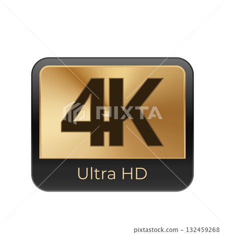 4k ultra hd icon with gold and black color scheme 4k ultra hd icon with gold and black color scheme 132459268