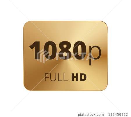 Golden 1080p full hd symbol on white background 132459322