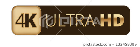 4k ultra hd icon in gold and brown design 132459399