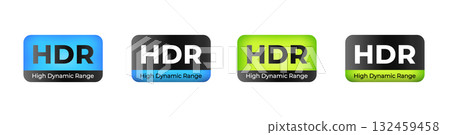 High dynamic range icons collection: diverse designs in blue, black, and green 132459458