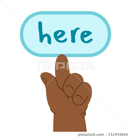Black hand of child index pointing up gesture. Vector illustration 132459684