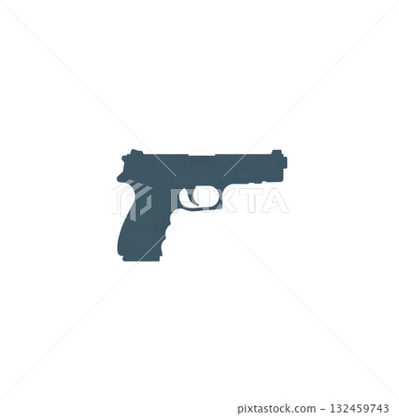 Handgun Silhouette Icon Handgun Silhouette Icon 132459743