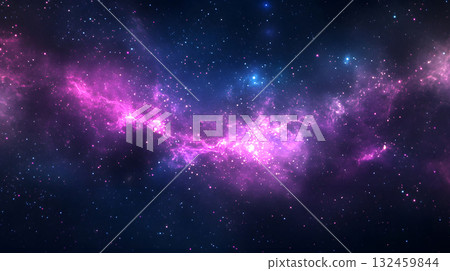 Cosmic-style background with colorful nebula and stars. 132459844