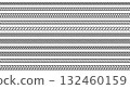 Rope line pattern. Knitted cord from braid. Nautical vintage cable. Stripes with ornaments for decorating designer templates. 132460159