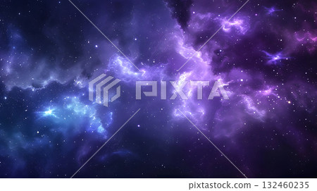 Cosmic-style background with colorful nebula and stars. 132460235