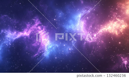 Cosmic-style background with colorful nebula and stars. 132460236