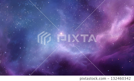 Cosmic-style background with colorful nebula and stars. 132460342
