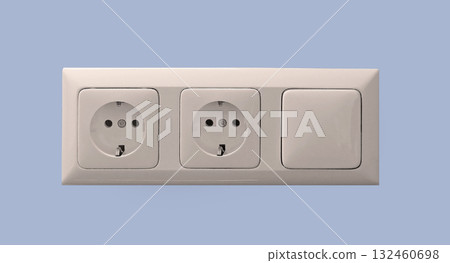 European wall sockets 132460698