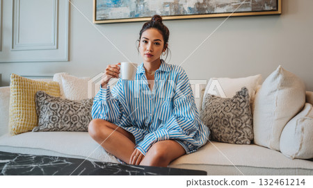 Cozy morning with coffee and comfort 132461214