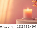 Minimal candle decor in gentle tones. The beauty of simplicity and stillness. 132461496