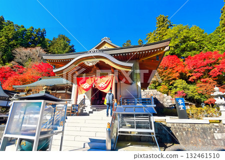 [Kagawa Prefecture] Shikoku Sacred Site "No. 66 Fudasho" Unpenji Temple (National Treasure Main Hall) with Autumn Leaves 132461510