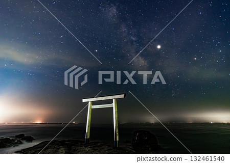 Torii gate and starry sky at Tsubuteura 132461540