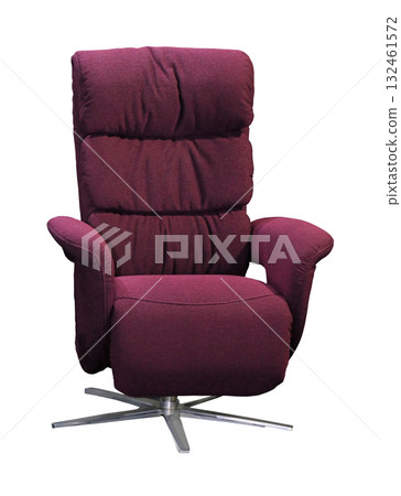 Purple textile armchair isolated on white Purple textile armchair isolated on white 132461572