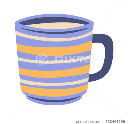 Tea mug with line stripes 132461696