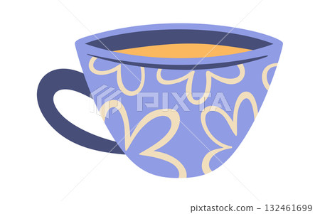 Ceramic tea cup with flowers 132461699