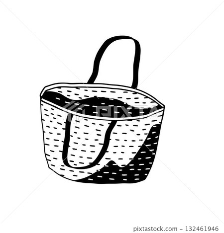 empty shopping basket on white background 132461946