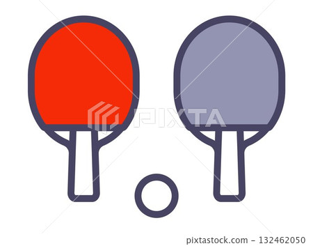 Two table tennis rackets. Color icon. Two table tennis rackets. Color icon. 132462050