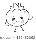 Cute tomato outline illustration 132462062