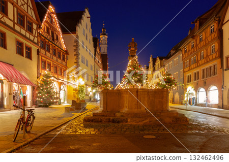 Rothenburg ob der Tauber at Christmas, Rothenburg, Germany 132462496