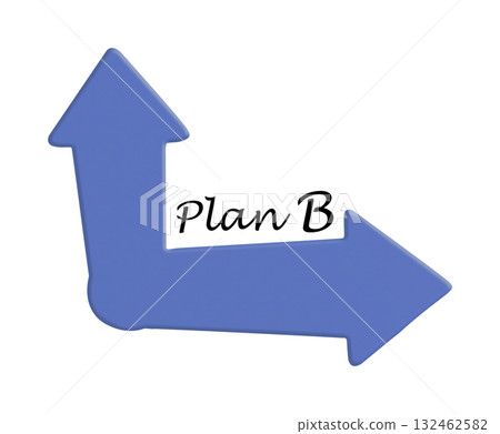 Plan B Concept With Directional Arrows on Transparent Background 132462582